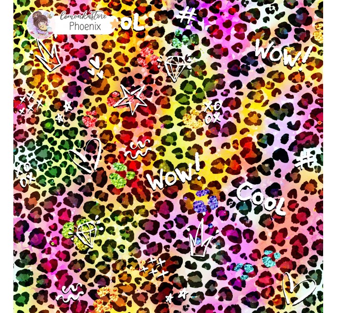 Colorful Cheetah (3 in 1) exclusive seamless pattern - Phoenix