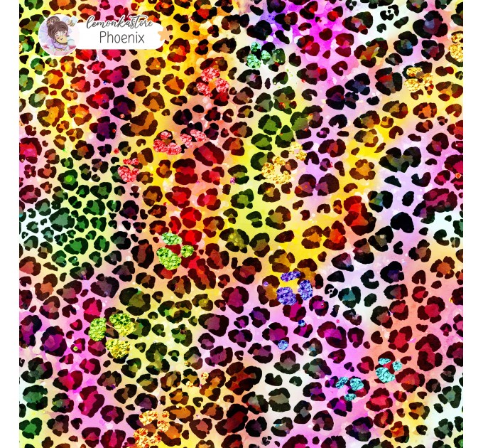 Colorful Cheetah (3 in 1) exclusive seamless pattern - Phoenix