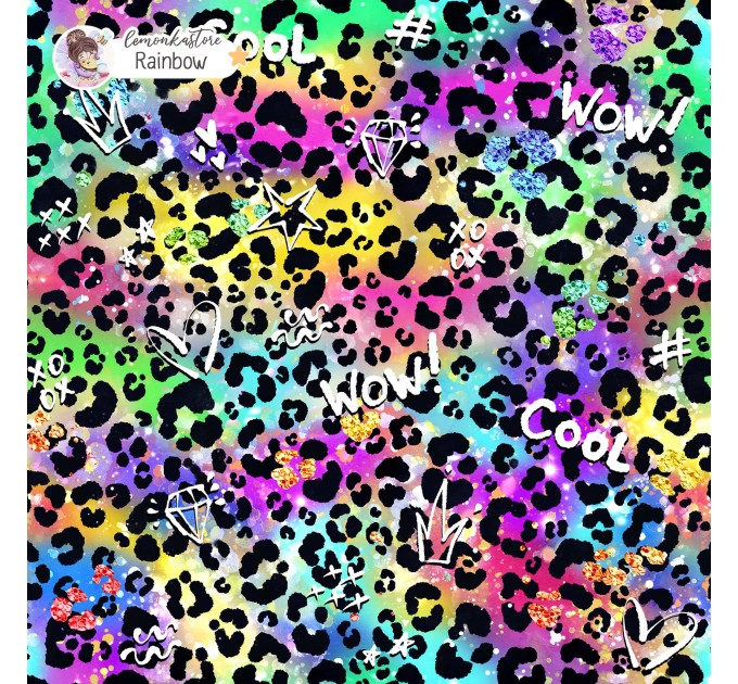 Colorful Cheetah (3 in 1) exclusive seamless pattern - Rainbow