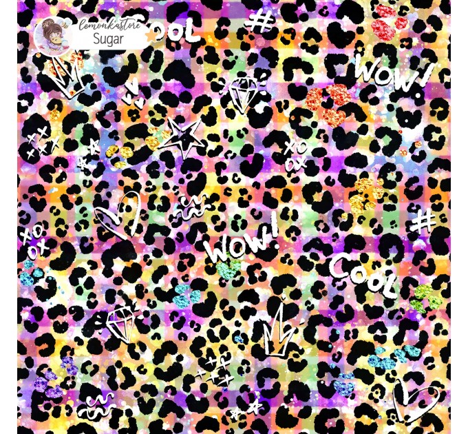 Colorful Cheetah (3 in 1) exclusive seamless pattern - Sugar