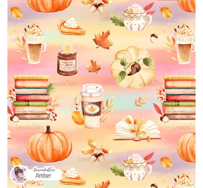 Cozy Autumn exclusive seamless pattern - Amber