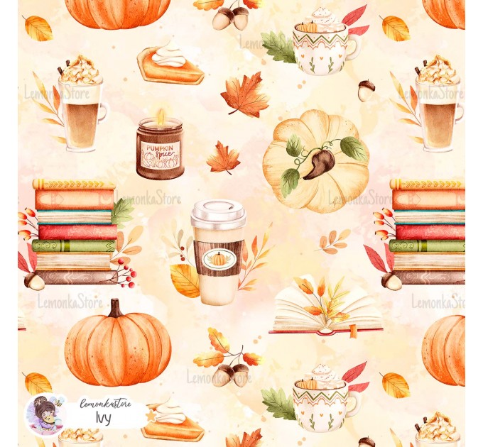 Cozy Autumn exclusive seamless pattern - Ivy