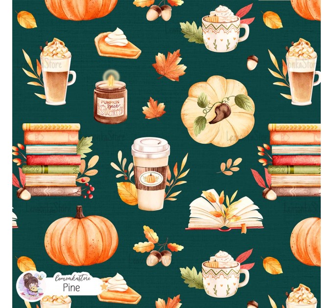 Cozy Autumn exclusive seamless pattern - Pine