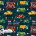 Dino Vehicles exclusive seamless pattern - Royal Green