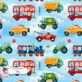 Dino Vehicles exclusive seamless pattern - Sky