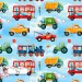 Dino Vehicles exclusive seamless pattern - Sky