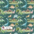 Dinosaurs-Girly exclusive seamless pattern - Dark Sage