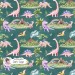 Dinosaurs-Girly exclusive seamless pattern - Dark Sage