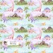 Dinosaurs Girly exclusive seamless pattern - Morning