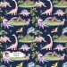 Dinosaurs Girly exclusive seamless pattern - Night