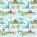 Dinosaurs-Girly exclusive seamless pattern - Sky