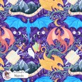 Dragons Fantasy seamless pattern design - Majestic