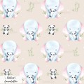 Elephant and panda toy exclusive seamless pattern - Safari