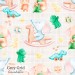 Elephants and dino toy exclusive seamless pattern - Grey Grid