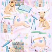 Fairy tale in magic library - Plum