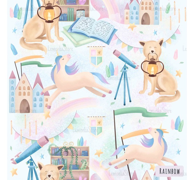 Fairy tale in magic library - Rainbow