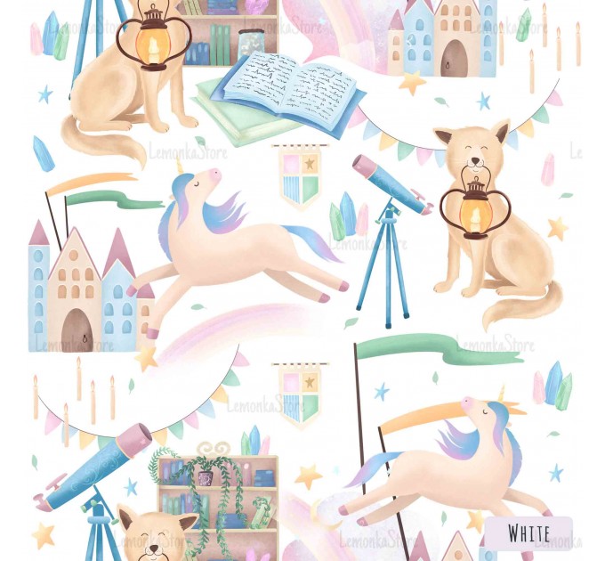 Fairy tale in magic library - White