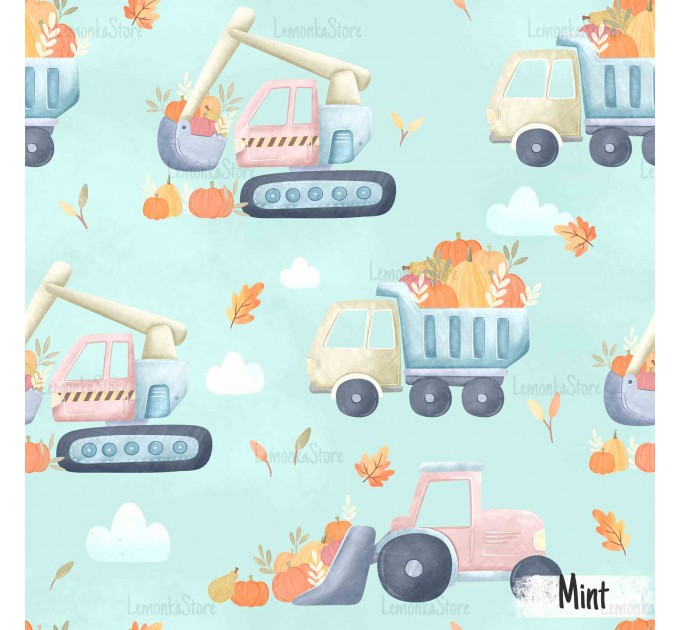 Fall trucks - Mint + PNG's