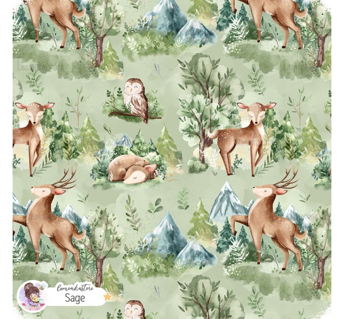 Forest spirit exclusive seamless pattern - Sage
