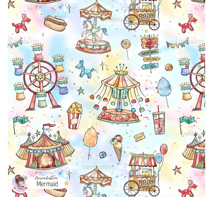 Fun Fair exclusive seamless pattern - Mermaid