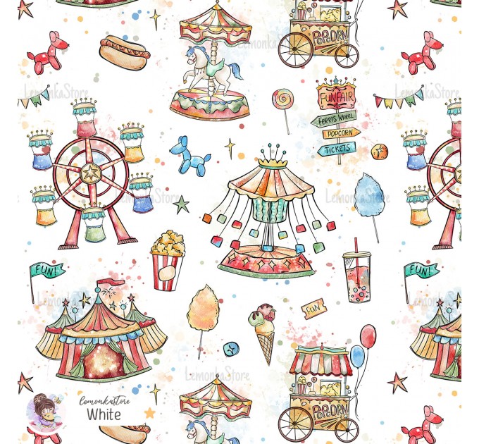 Fun Fair exclusive seamless pattern - White