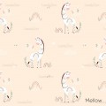 Giraffe Nicole Floral exclusive seamless pattern - Mellow