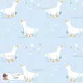 Goose and Dandelions exclusive seamless pattern - Blue