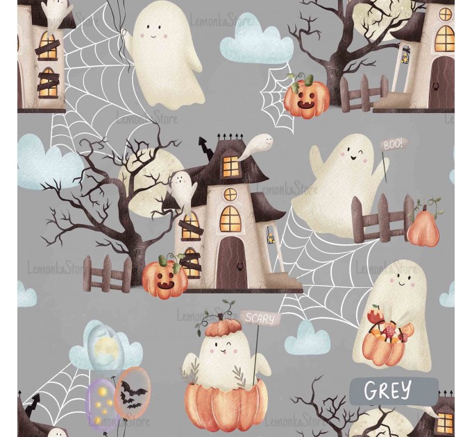 Halloween Ghosts - Grey