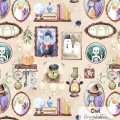 Halloween Portraits exclusive seamless pattern - Owl