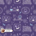 Halloween Lineart exclusive seamless pattern - Lavender