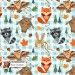 Kite animals exclusive seamless pattern - Blue Gingham