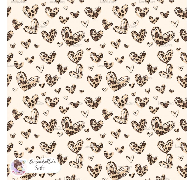 Leopard Hearts Type-1 exclusive seamless pattern - Soft