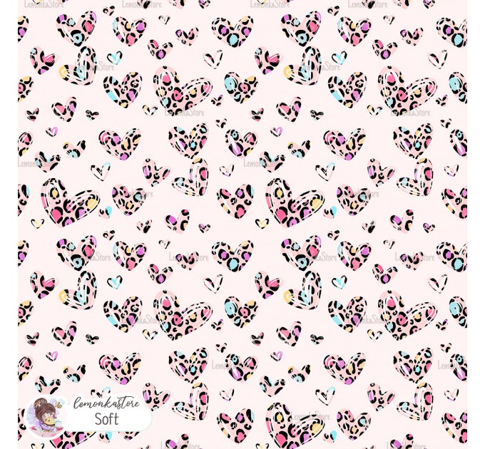 Leopard Hearts Type-10 exclusive seamless pattern - Soft