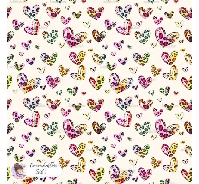 Leopard Hearts Type-2 exclusive seamless pattern - Soft