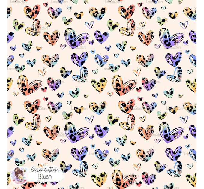 Leopard Hearts Type-4 exclusive seamless pattern - Blush