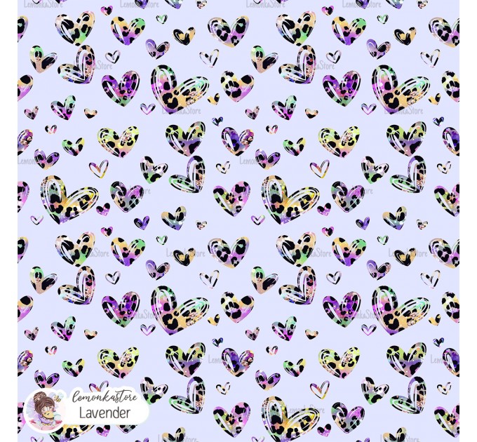 Leopard Hearts Type-7 exclusive seamless pattern - Lavender