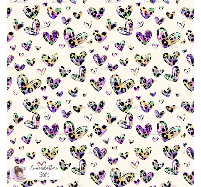 Leopard Hearts Type-7 exclusive seamless pattern - Soft