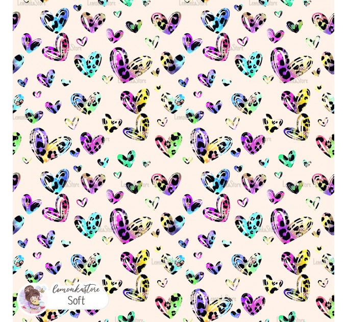 Leopard Hearts Type-8 exclusive seamless pattern - Soft