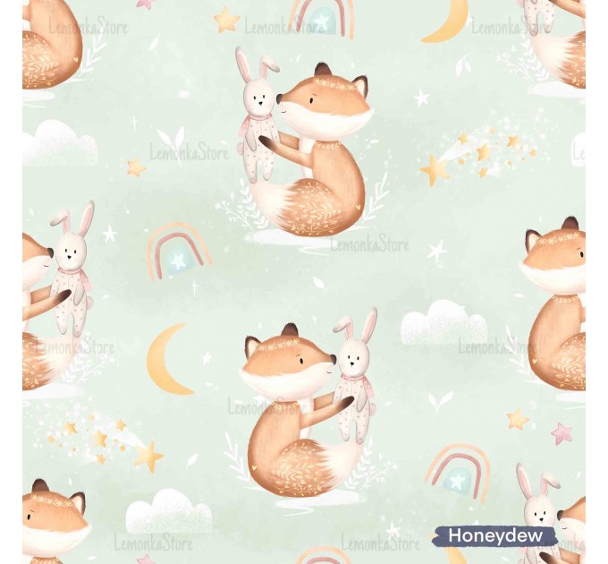 Little Fox with Bunny - Honeydew