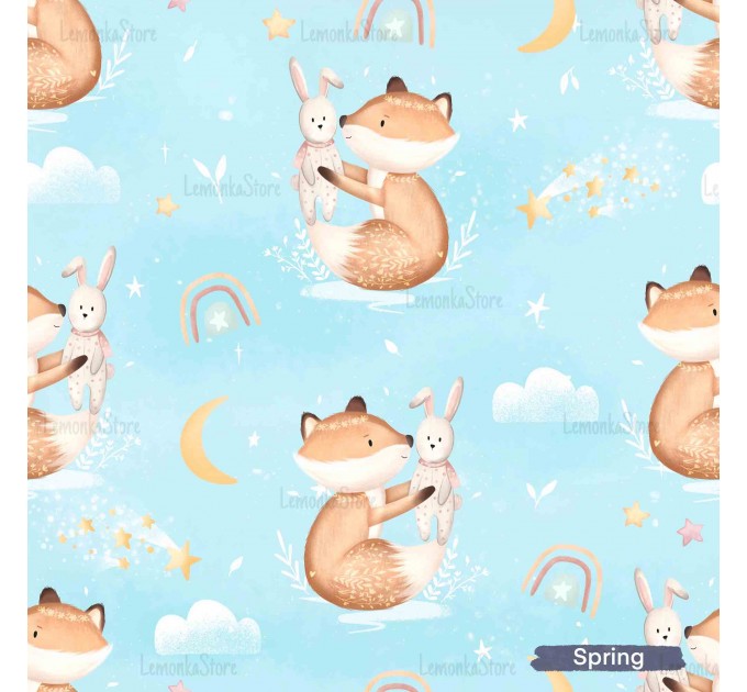 Little Fox with Bunny - Spring
