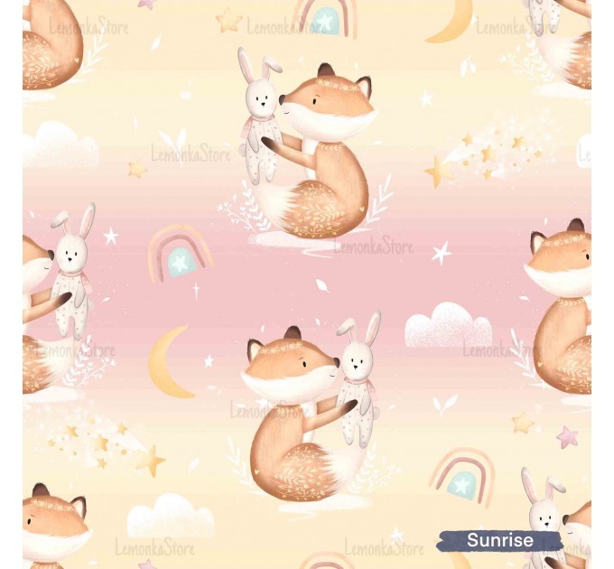 Little Fox with Bunny - Sunrise