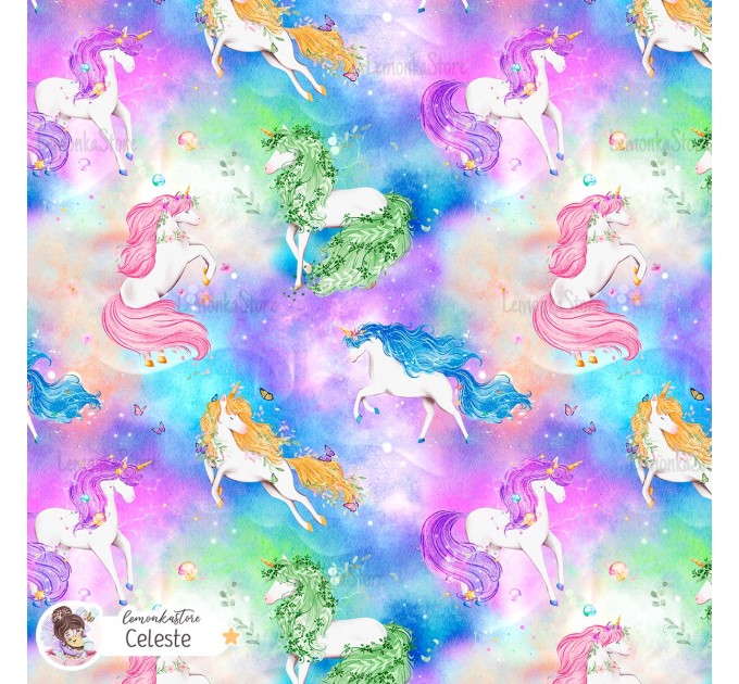 Magical Unicorns exclusive seamless pattern - Celeste