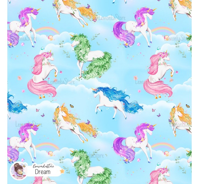 Magical Unicorns exclusive seamless pattern - Dream