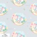 Mama and baby elephants exclusive seamless pattern - Fog