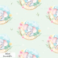 Mama and baby elephants - Mint