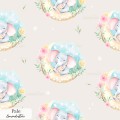 Mama and baby elephants exclusive seamless pattern - Pale