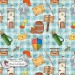 Medieval exclusive seamless pattern - Blue Gingham