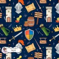 Medieval exclusive seamless pattern - Night