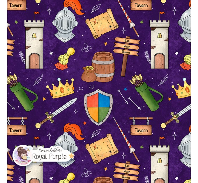 Medieval exclusive seamless pattern - Royal Purple