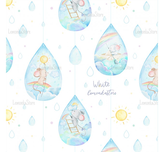Mice in the raindrops exclusive pattern